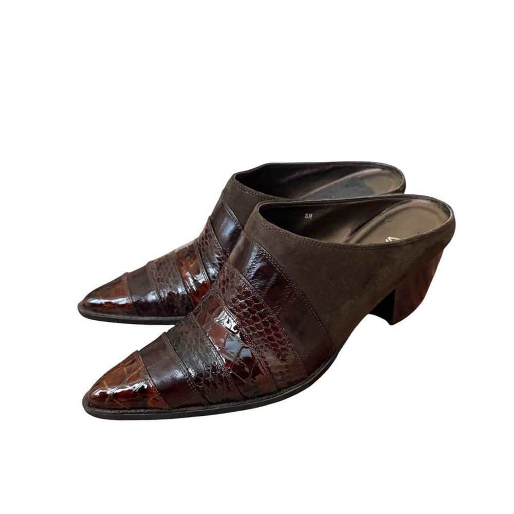 Vaneli Pointed Toe Mules Size 8M Block Heel Slip-On Shoes